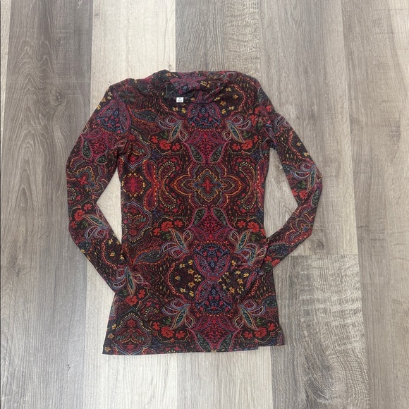 Johnny Was Multicolor Paisley Long Sleeve Blouse - Picture 2 of 4
